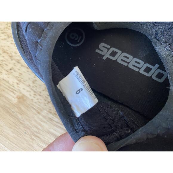SPEEDO Water Shoes Stretch Black Mesh Athletic Swim 9 - Picture 3 of 3